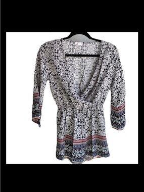 Agaci Boho Print Long Sleeve Romper Size Small